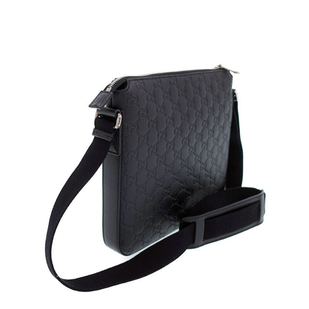 Gucci Signature Bag Black Crossbody ssima Leather Messenger